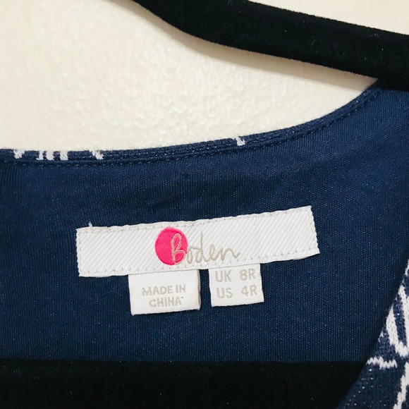 Boden Climbing Vine Dress In Navy Blue Sheath Women's Size 4 - Picture 6 of 9